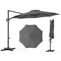 Tangkula 10ft Patio Umbrella Offset Cantilever Outdoor Umbrella(10 x 10 x 8.3 ft)