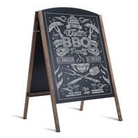 Tangkula A-Frame Chalkboard Sign, Rustic Wooden Double-Sided Standing Sidewalk Chalkboard Sign Sandwich Board