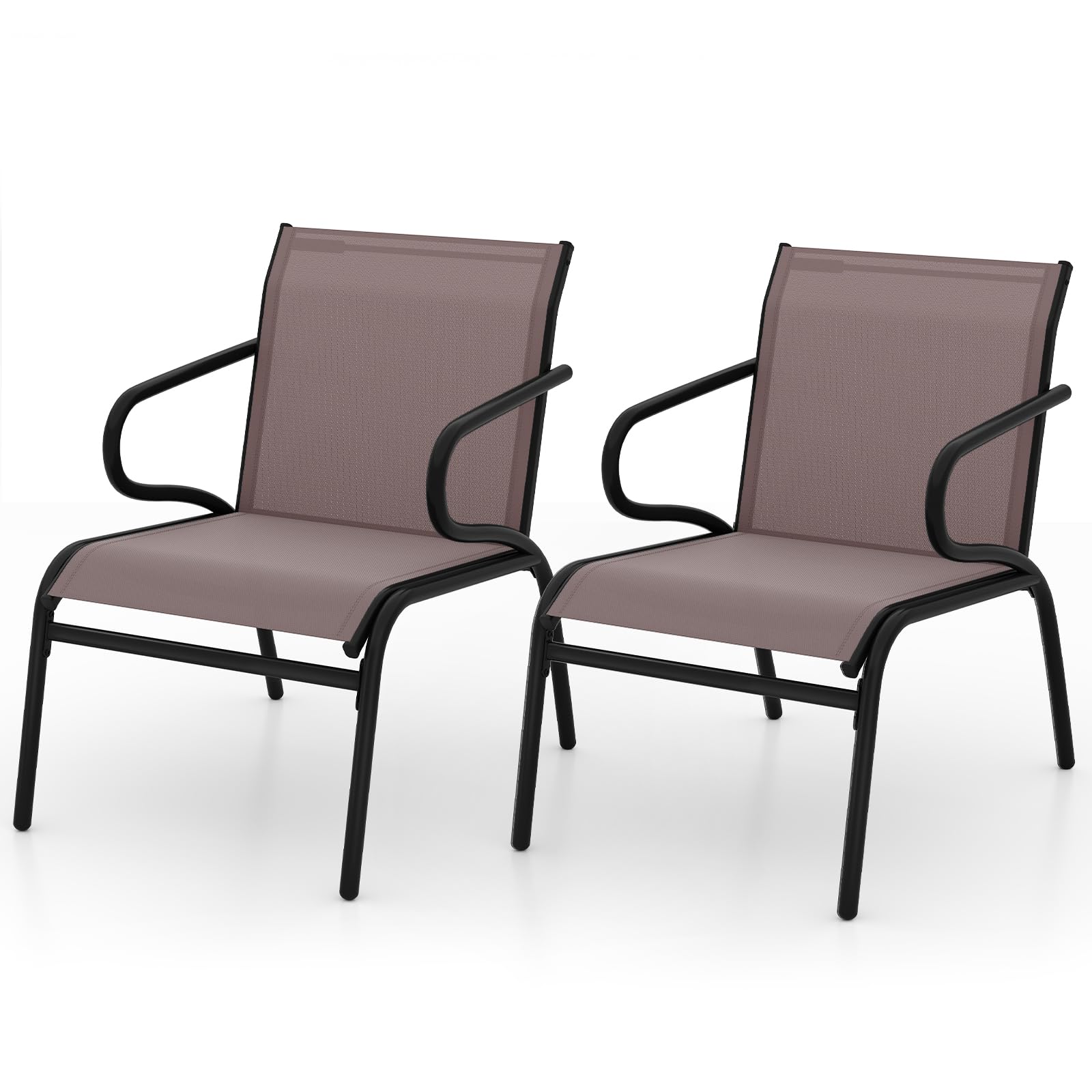 Tangkula Patio Chairs Set of 2/4/6 with Armrests for Poolside