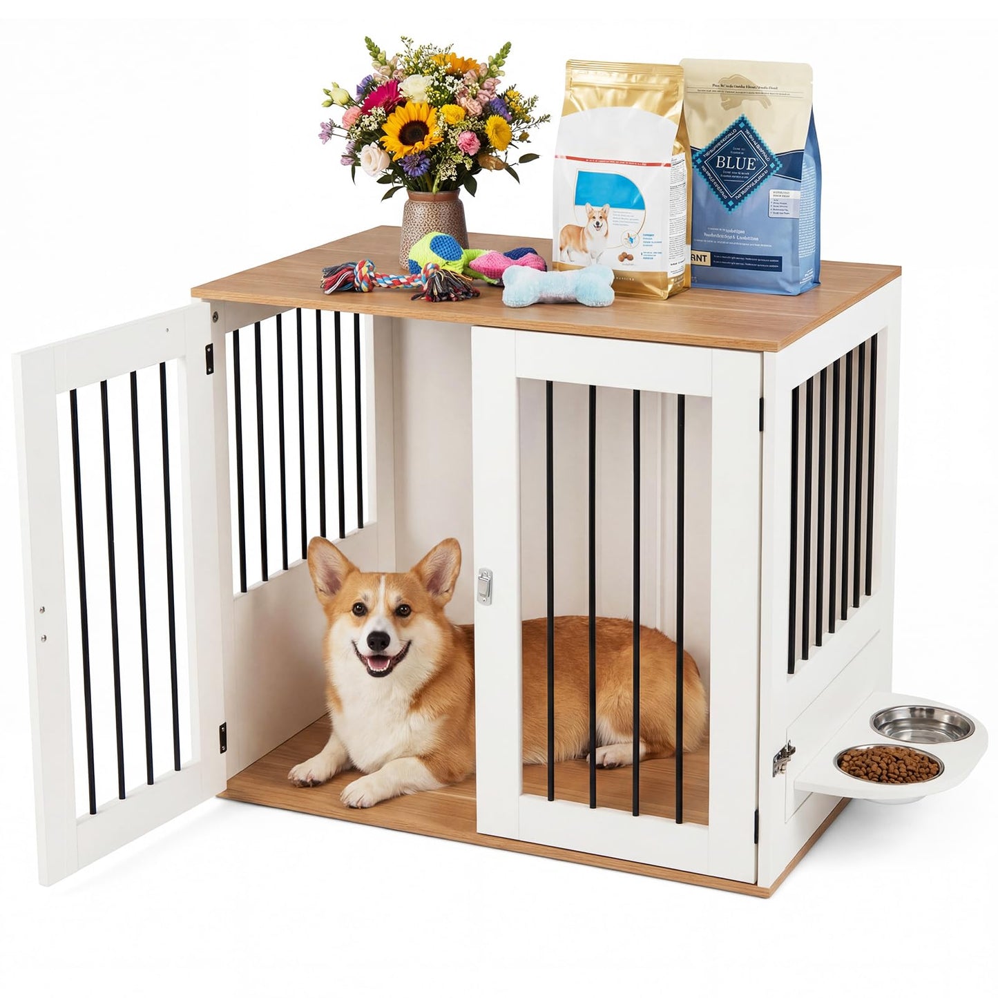 Tangkula 31.5” Dog Crate Furniture for Small Medium Dogs