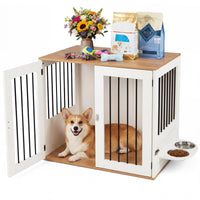 Tangkula 31.5” Dog Crate Furniture for Small Medium Dogs