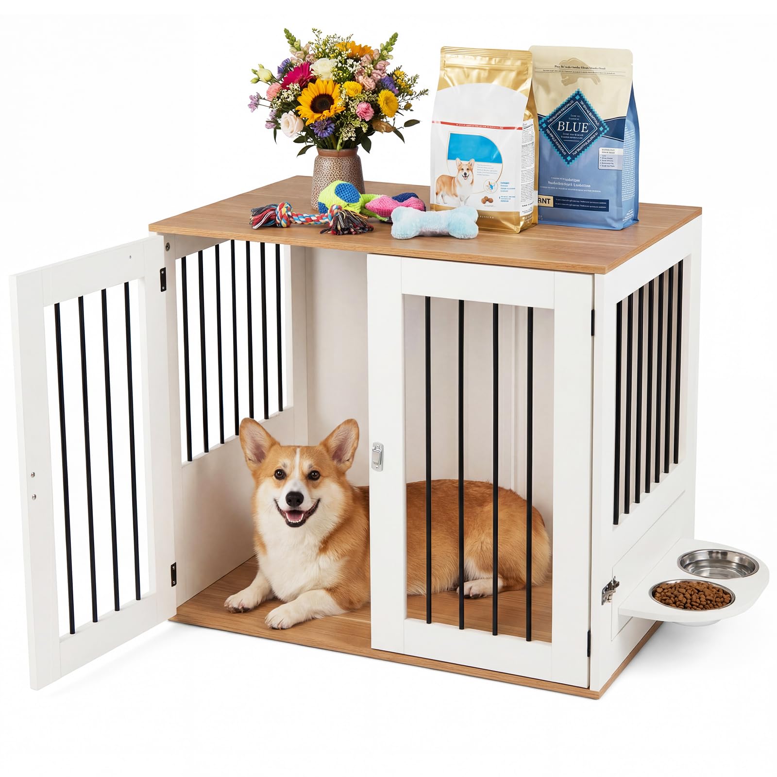 Tangkula 31.5” Dog Crate Furniture for Small Medium Dogs