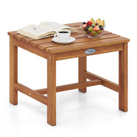 Tangkula 17" Patio Acacia Wood Side Table