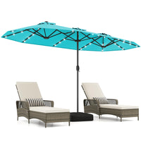 Tangkula 13FT Double-sided Patio Umbrella with Solar Lights