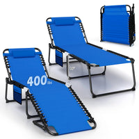 Tangkula Widen Folding Chaise Lounge Chair Set of 1/2