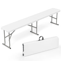 Tangkula 6 FT Plastic Folding Bench, Foldable Bench Seat with Carry Handle, Non-Slip Mat