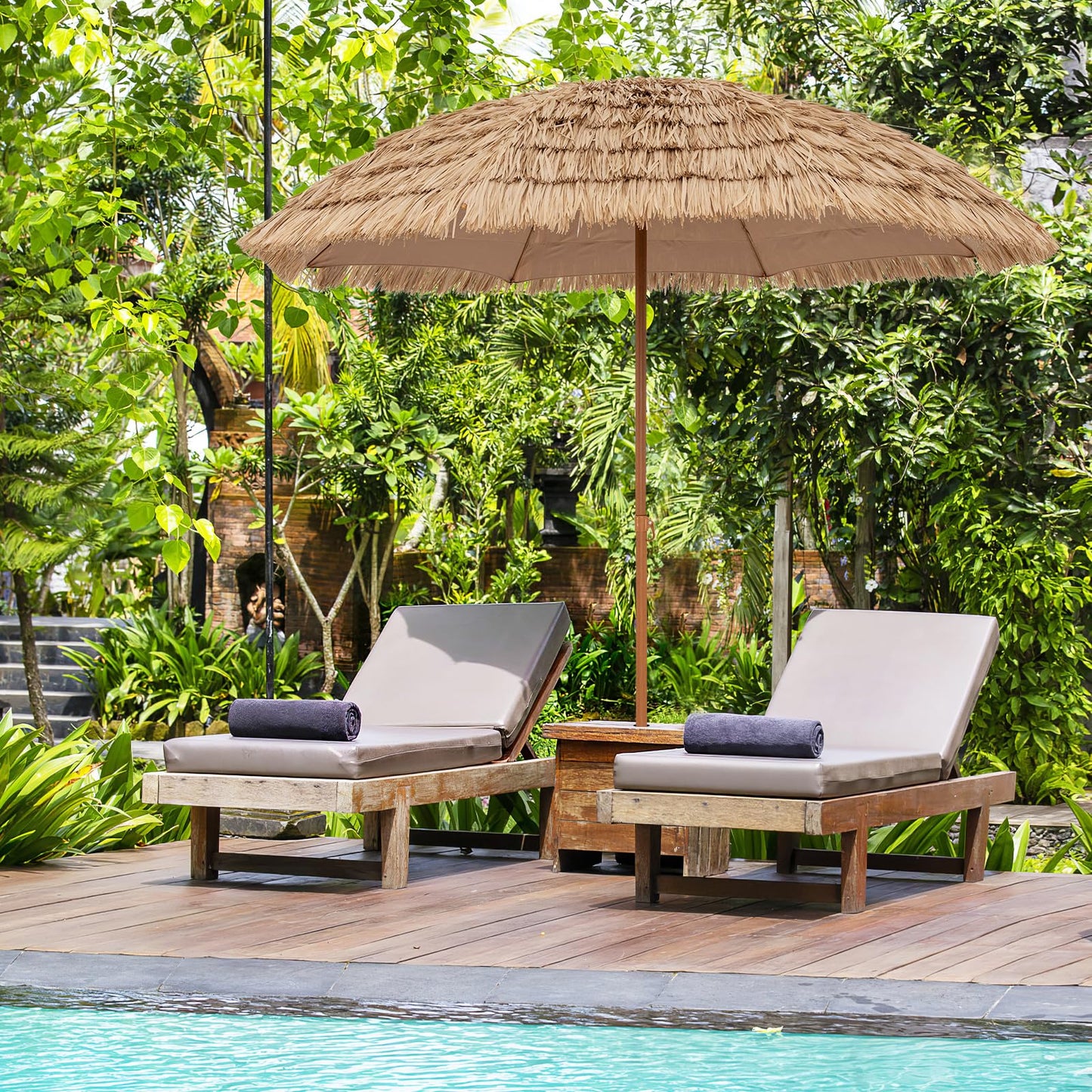 Tangkula 8Ft Tiki Patio Umbrella for Garden