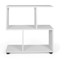 2 Tier Geometric Bookshelf, Freestanding Wood Display Shelf - Tangkula