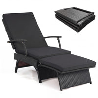 Tangkula Folding Wicker Chaise Lounge(1/2)