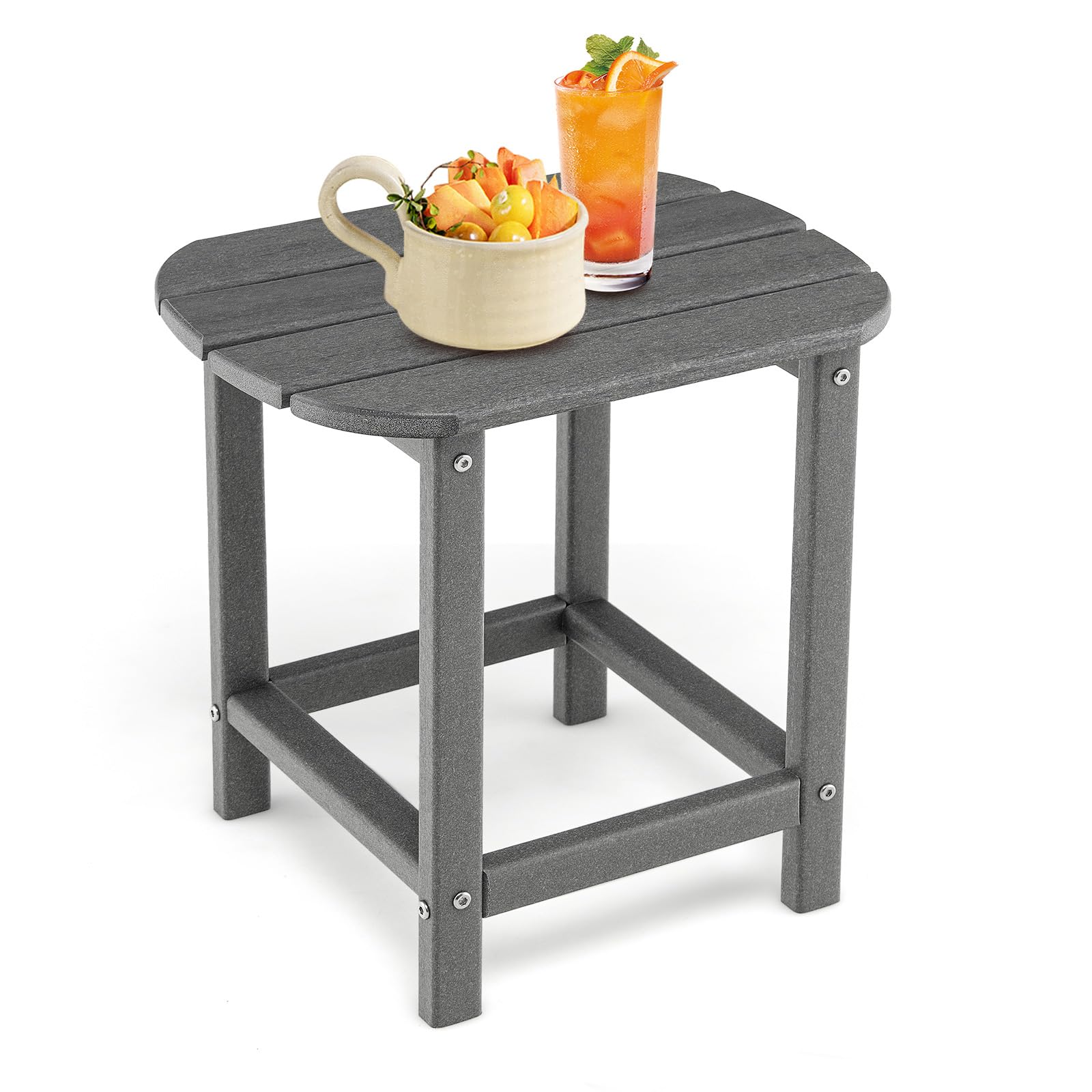 Weather Resistant Adirondack Table, Grey - Tangkula