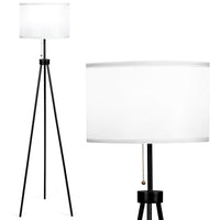 Tangkula 60.5" Metal Tripod Floor Lamp, Contemporary Minimalist Standing Floor Light with Iron Legs