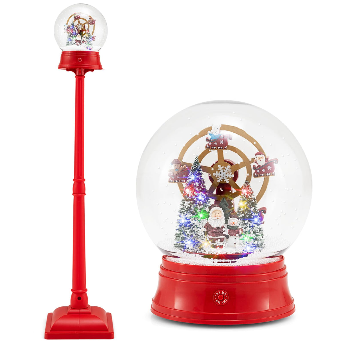 Tangkula 60.5" 2-in-1 Christmas Snow Globe