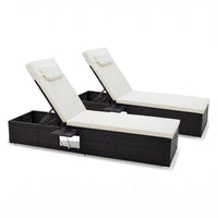 Tangkula Patio Rattan Chaise Lounge