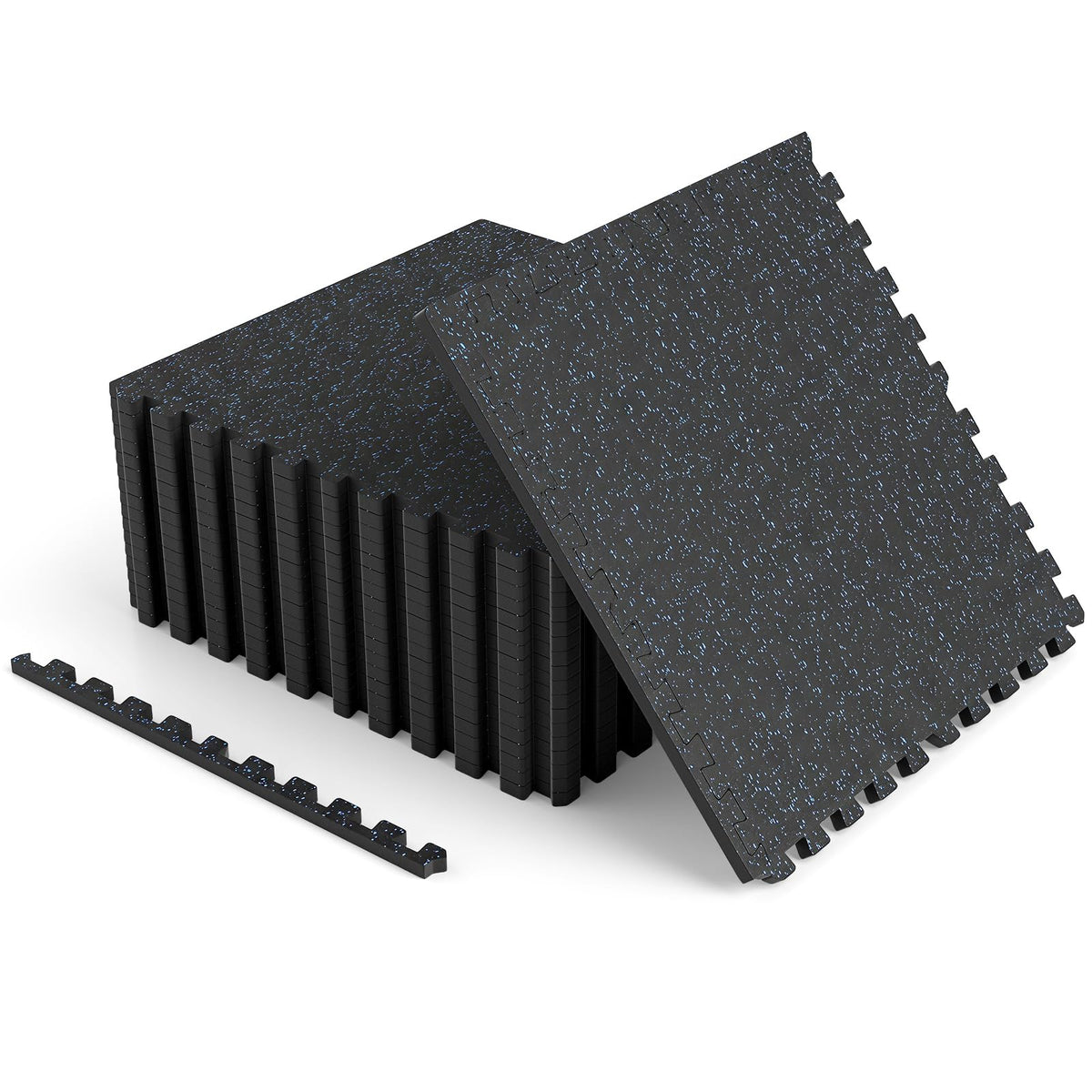 Tangkula Exercise Equipment Mats (Black/Gray Speckled,0.4/0.5”-12/18 Pack)