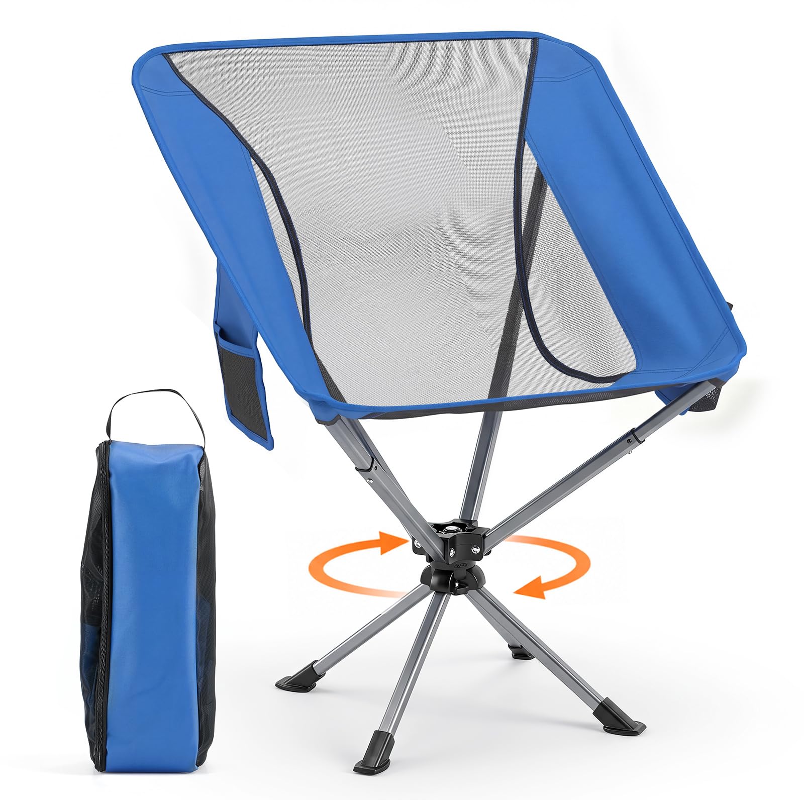 Tangkula 360° Swivel Portable Folding Camping Chair w/Carry Bag