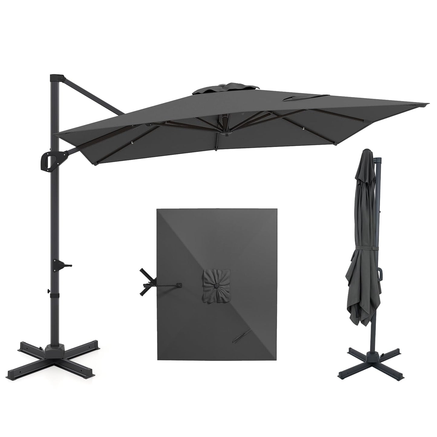 Tangkula 11 x 9 FT Patio Umbrella Large Offset Cantilever Outdoor Umbrella