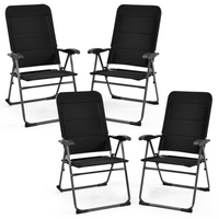 Tangkula Patio Chairs Set of 2/4, Folding Patio Dining Chairs with 7 Adjustable Backrest Positions