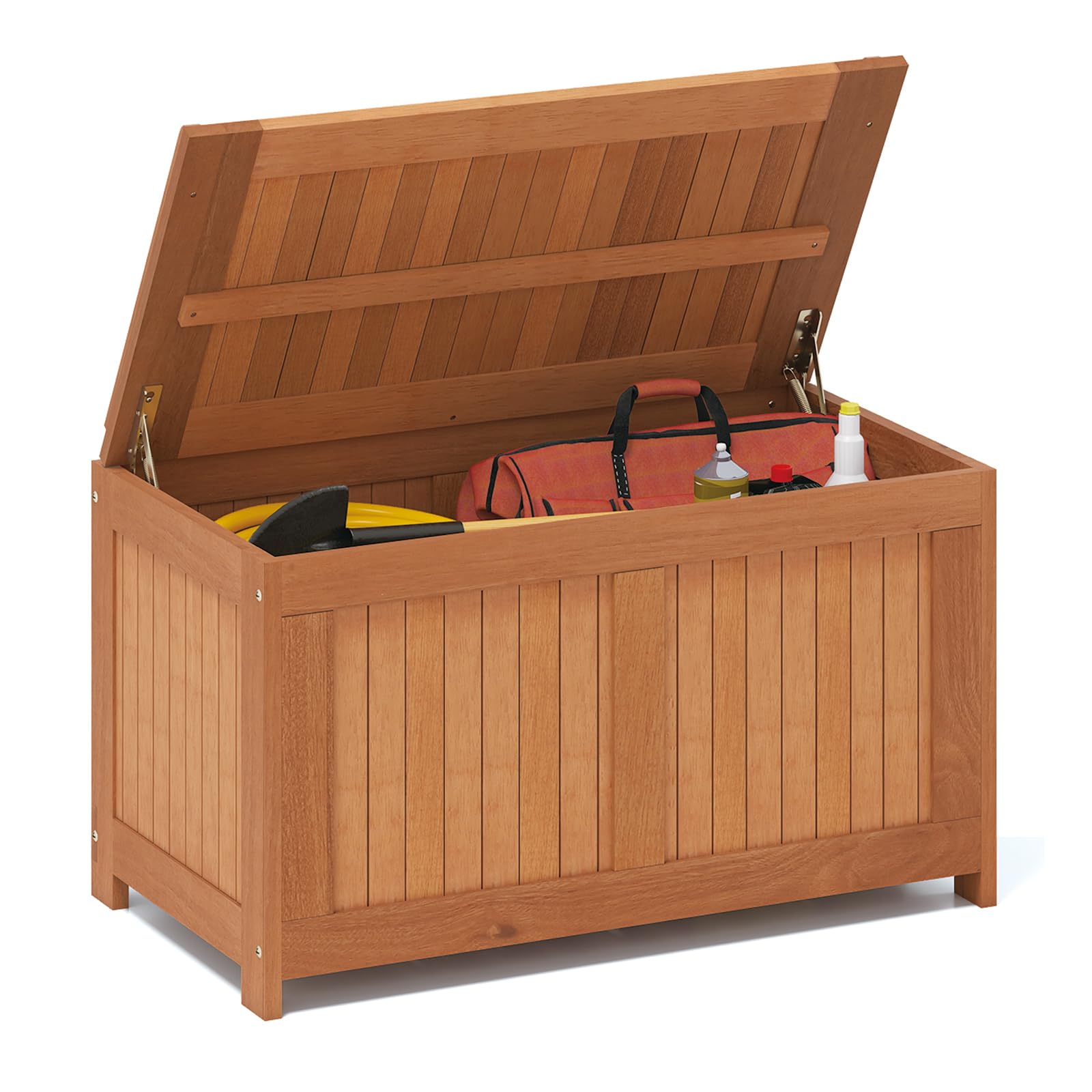 Tangkula 52 Gallon Wood Outdoor Storage Box