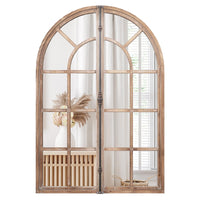 Tangkula 24" x 34" Arched Window Mirror, Farmhouse Decorative Arch Mirror