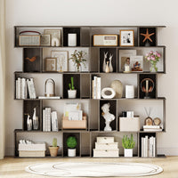 Tangkula 5-Tier Geometric Bookshelf 62”H Bookcase(1/2)