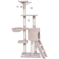 Tangkula 56-inch Cat Tree, Multi-Level Cat Tower Condo with Cat Scratching Post and Ladder