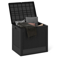Tangkula 25 Gallon Waterproof Outdoor Storage Box with Lockable Lid