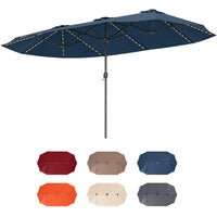 Tangkula 15.5 FT Extra-Large Patio Umbrella w/LED Solar Lights