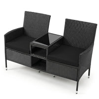 Tangkula Patio Loveseat with Table