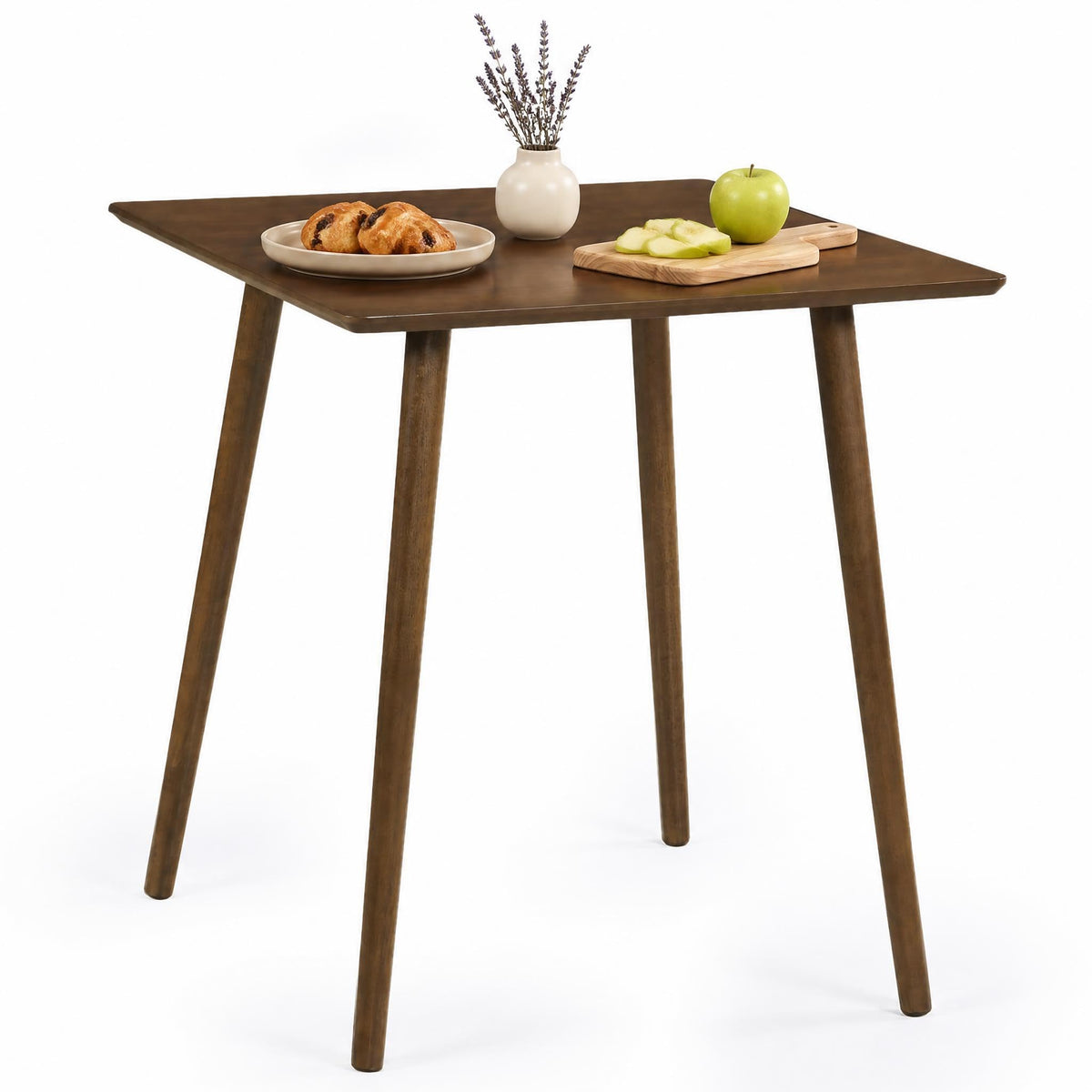 Tangkula 27" Small Dining Table Wooden Square Table for 2-4