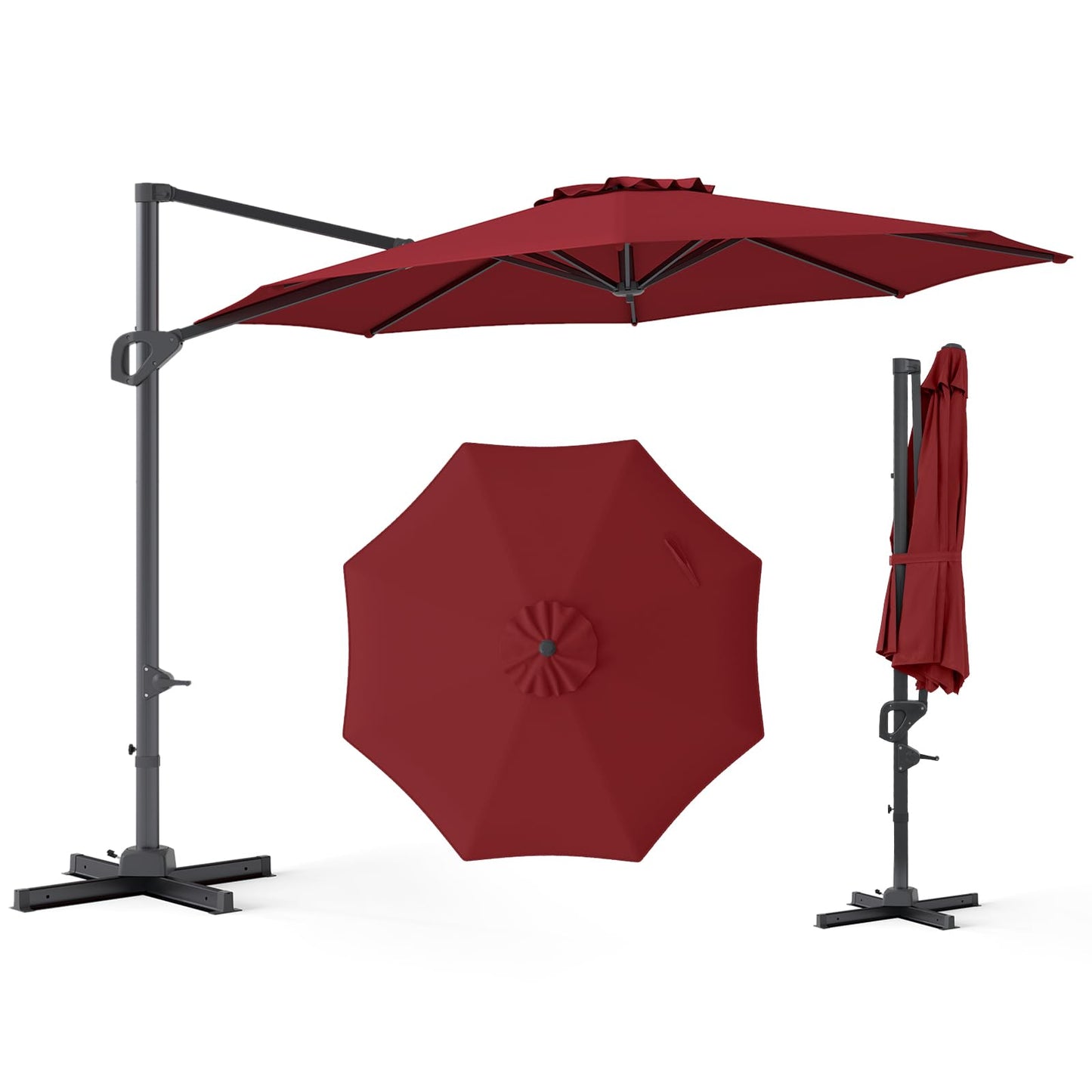 Tangkula 10ft Patio Umbrella Offset Cantilever Outdoor Umbrella(10 x 10 x 8.3 ft)
