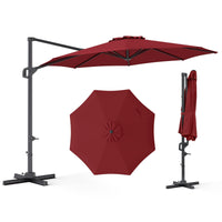 Tangkula 10ft Patio Umbrella Offset Cantilever Outdoor Umbrella(10 x 10 x 8.3 ft)