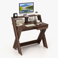 Tangkula Computer Desk with Storage Drawer, Small Writing Desk with Monitor Stand Riser