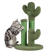 Tangkula Cactus Cat Scratching Post Small Cat Tree Tower