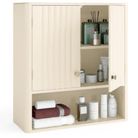 Tangkula Fluted Bathroom Wall Cabinet