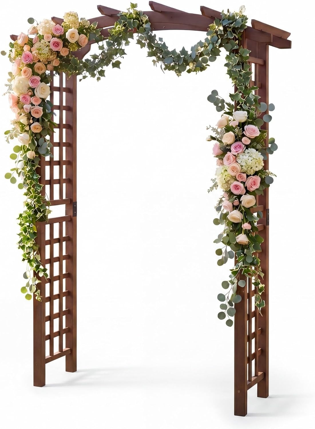 Tangkula 90" Wood Garden Arch Trellis for Backyard Lawn Patio Garden Entrance