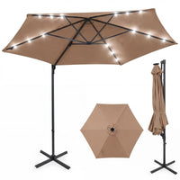 Tangkula 10ft Patio Umbrella with Solar Lights(9.6 x 9.6 x 8 ft)