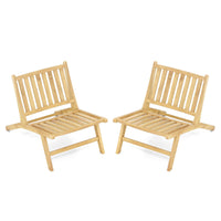 Tangkula Teak Wood Outdoor Accent Chairs（1/2/4）