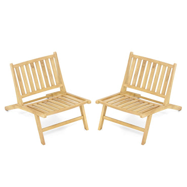 Tangkula Teak Wood Outdoor Accent Chairs（1/2/4）