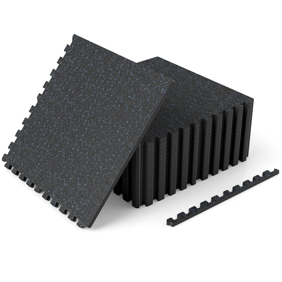 Tangkula Exercise Equipment Mats (Black/Gray Speckled,0.4/0.5”-12/18 Pack)
