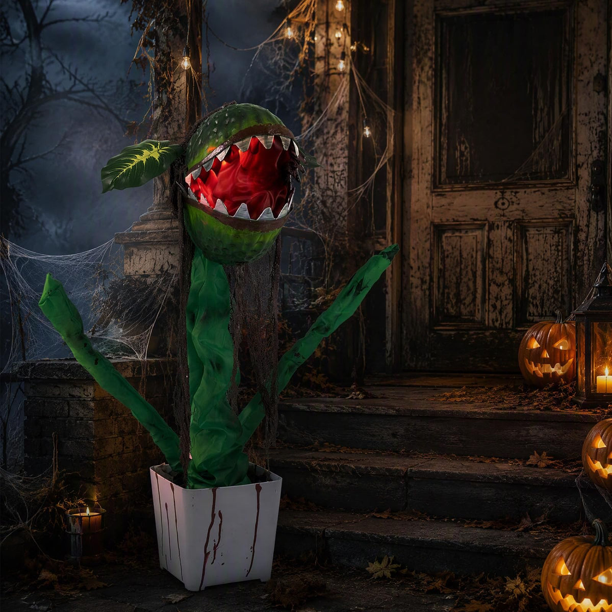 Tangkula Halloween Animated Standing Horror Piranha Plant Decoration