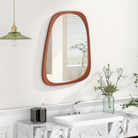 Miroir asymétrique abstrait de forme irrégulière Tangkula, miroir mural irrégulier de 67,3 cm x 53,3 cm avec cadre rustique