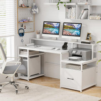 Tangkula Bureau informatique avec prises électriques pour bureau à domicile