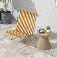 Tangkula Folding Patio Chair Teak Wood Outdoor Lounge Chair