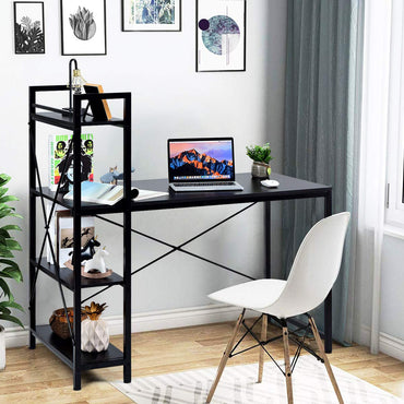 Tangkula Computer Desk with Storage Bookshelves