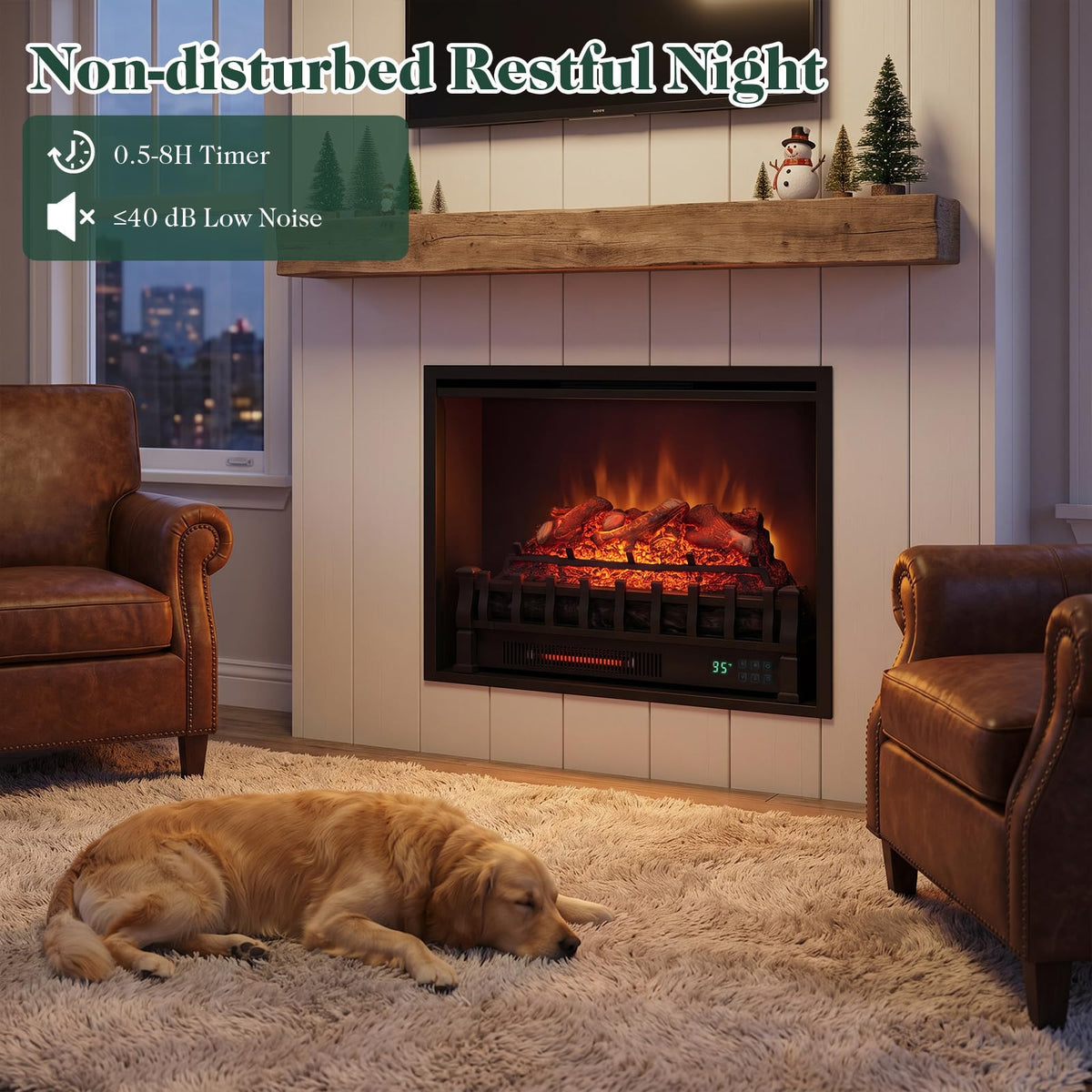 Tangkula 23" Smart Electric Fireplace Compatible with Alexa