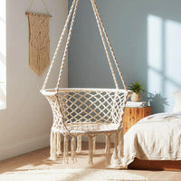 Chaise hamac suspendue Tangkula avec pompons