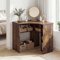 Tangkula 90-Degree Triangle Computer Desk with Ergonomic Curved Edge & Open Storage Shelves
