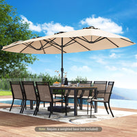 Tangkula 15.5 FT Extra-Large Patio Umbrella w/LED Solar Lights