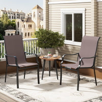 Tangkula Outdoor Dining Chairs Set of 2/4 with High Back & Curved Armrests