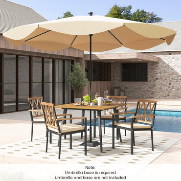 Tangkula 5 Pieces Patio Dining Set（Natural）
